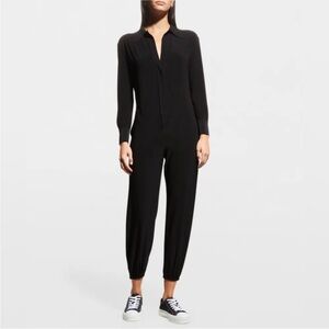 Norma Kamali Shirt Jog Jumpsuit in Black Size Small NWOT